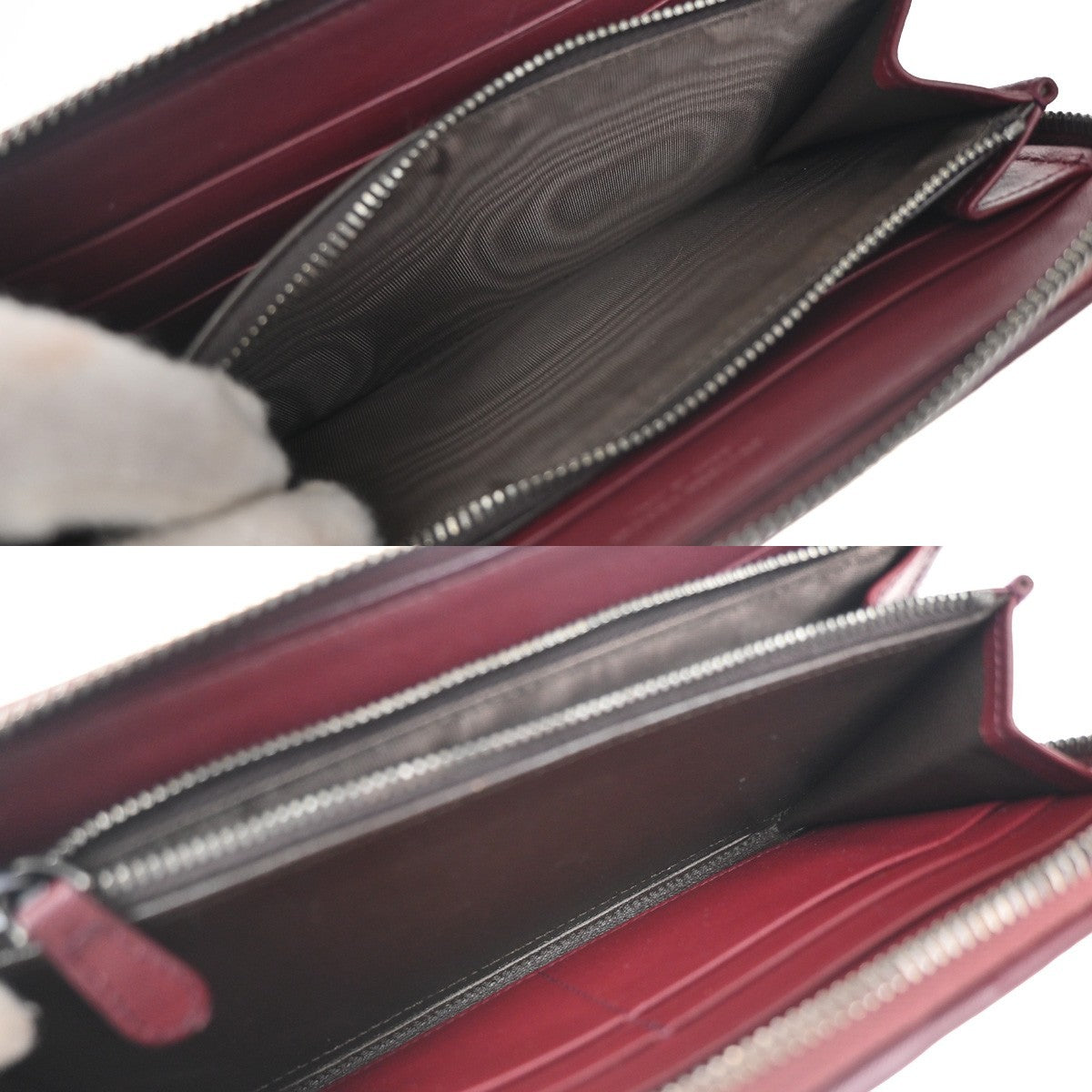 BOTTEGA VENETA Intrecciato Long Zip Around Wallet Purse Leather Red 65KB080