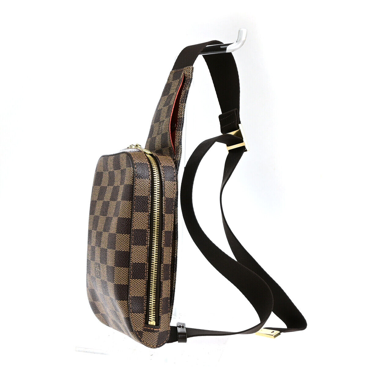 LOUIS VUITTON Geronimos Bum Body Bag Damier Ebene Leather Brown N51994 16YG630