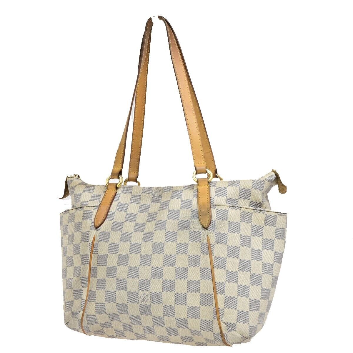 LOUIS VUITTON Totally PM Shoulder Bag Damier Azur Leather White N51261 84ED188