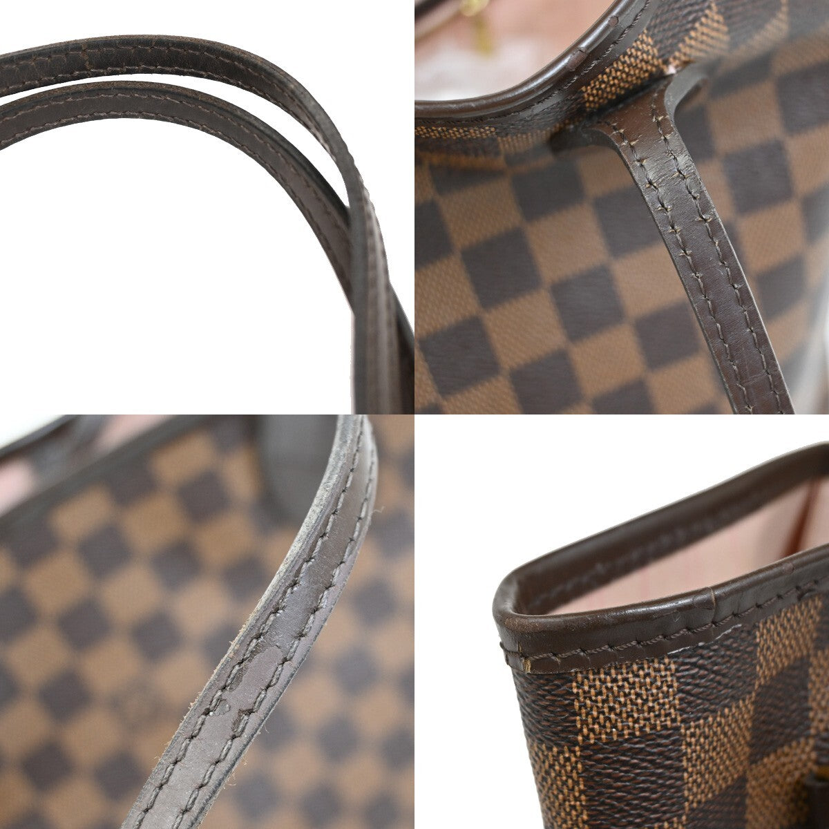 LOUIS VUITTON Neverfull MM Shoulder Tote Bag Damier Leather BN N41603 669EE254