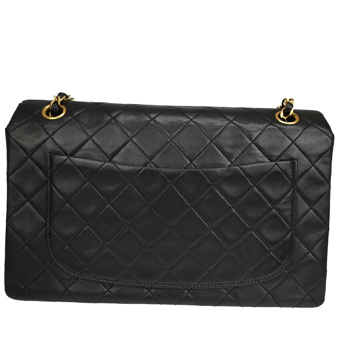 CHANEL CC Logo Matelasse Chain Shoulder Bag Leather Black GHW Vintage 880RJ132