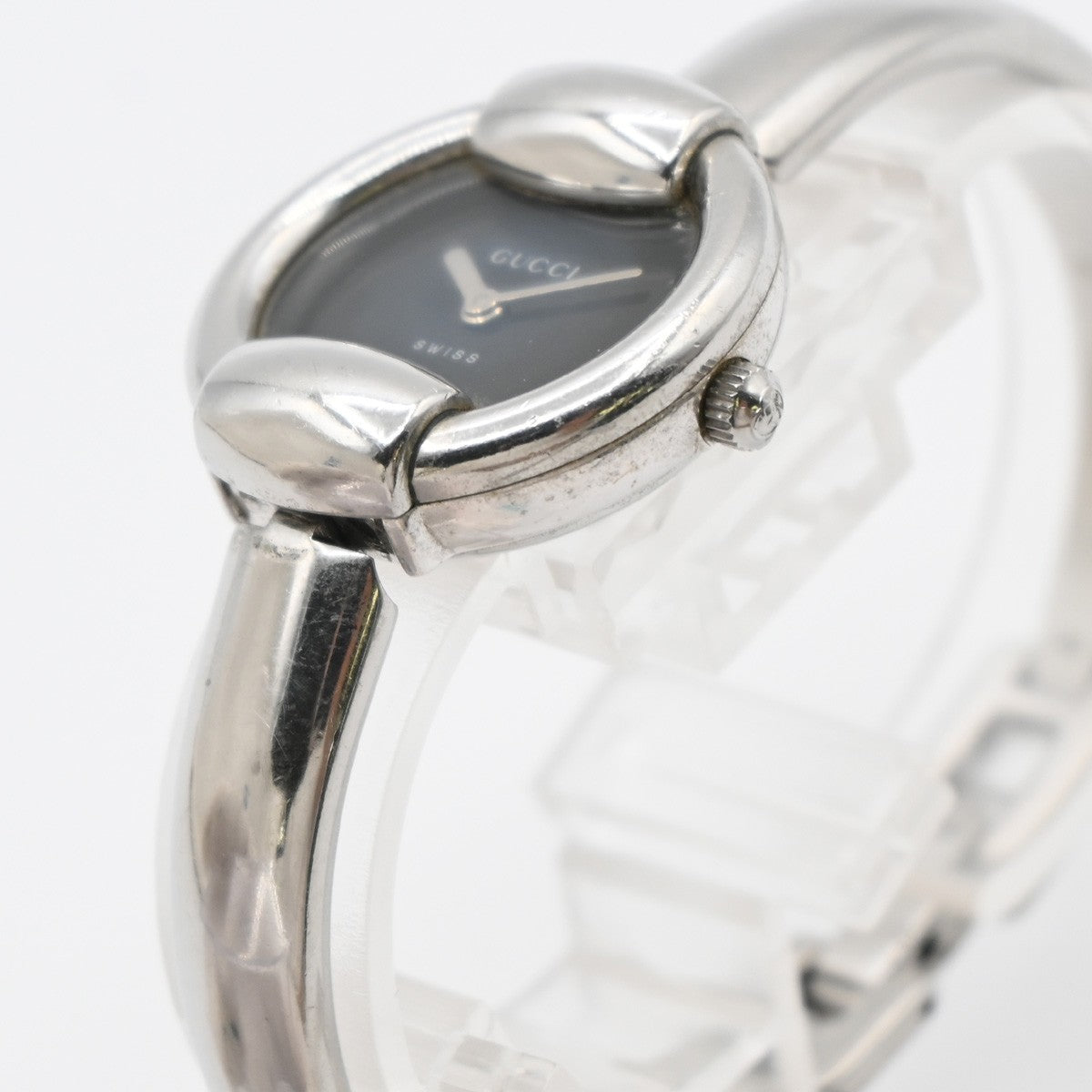 GUCCI 1400L Watch Quartz Bangle Bracelet 25 mm Stainless Steel Silver 02LC586