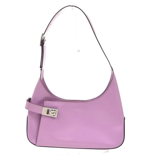 SALVATORE FERRAGAMO Gancini Hobo Shoulder Bag Leather Purple SHW Italy 62ZA306