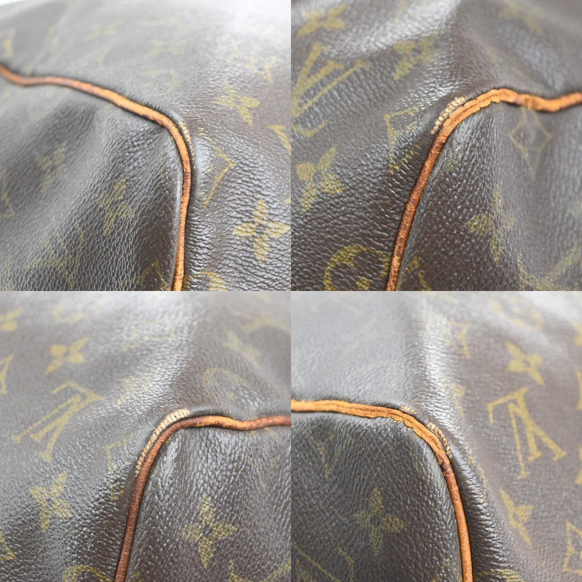 LOUIS VUITTON Keepall 55 Travel Hand Bag Monogram Leather Brown M41424 35RL884