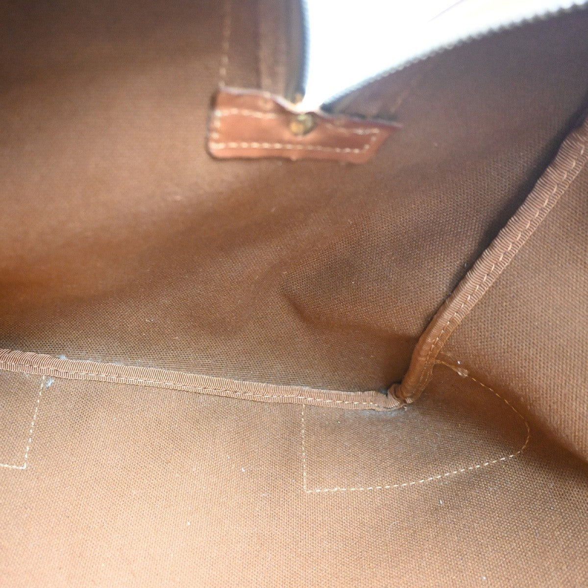 CELINE Logo Macadam Pattern Boston Hand Bag PVC Leather Brown Italy 63MA616