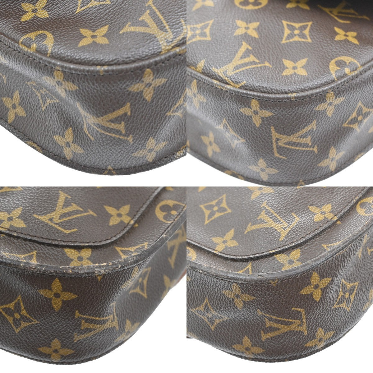 LOUIS VUITTON Saint Cloud GM Shoulder Bag Monogram Leather Brown M51242 32SA128