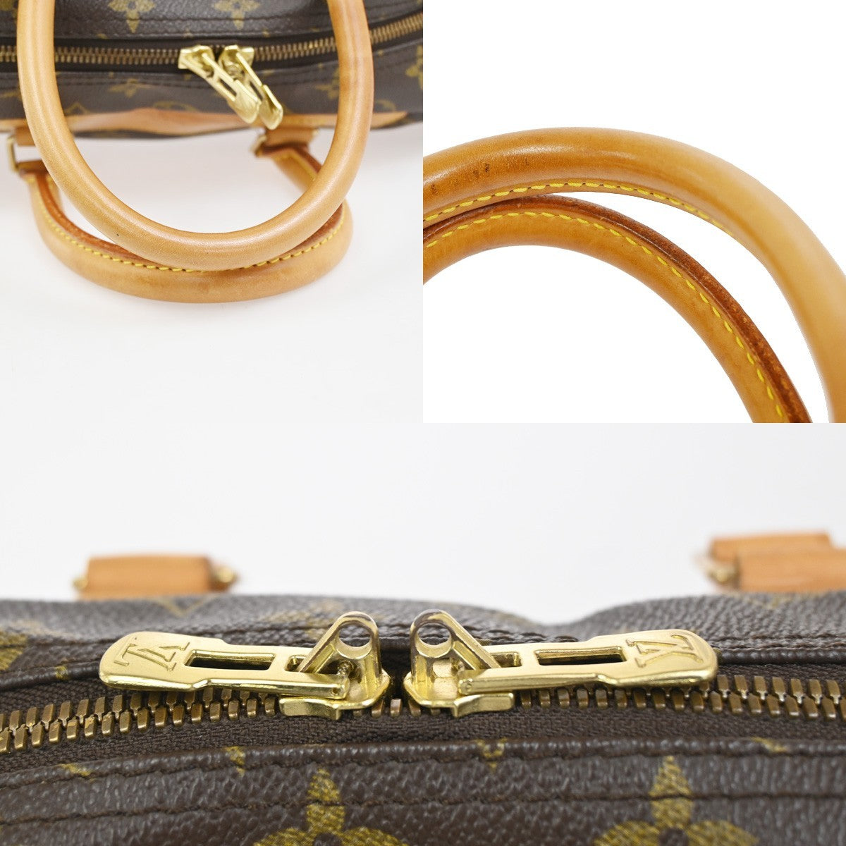 LOUIS VUITTON LV Logo Deauville Hand Bag Monogram Leather Brown M47270 35YJ033