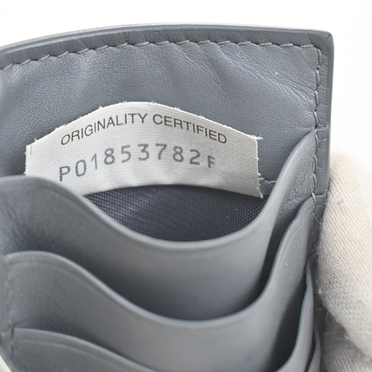 BOTTEGA VENETA Logo Intrecciato Card Coin Case Wallet Leather Gray SHW 61EF012