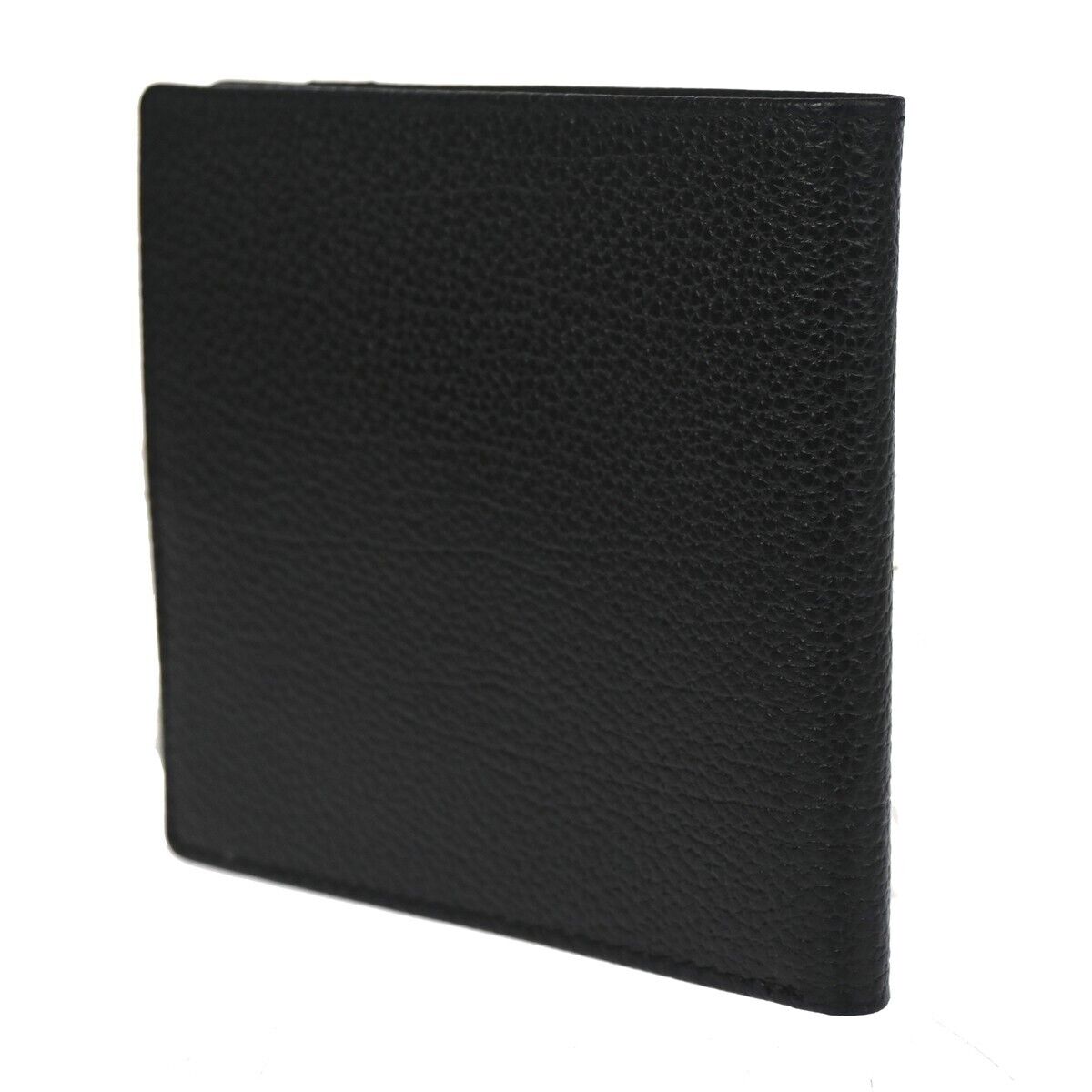 CHRISTIAN DIOR Logo Bifold Wallet Purse Leather Black Gold-Plated Spain 02EA091