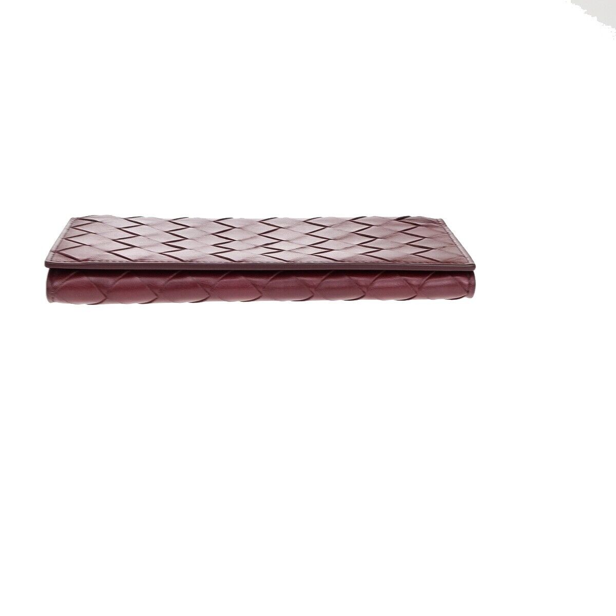 BOTTEGA VENETA Logo Intrecciato Long Bifold Wallet Leather Bordeaux GHW 39EC663