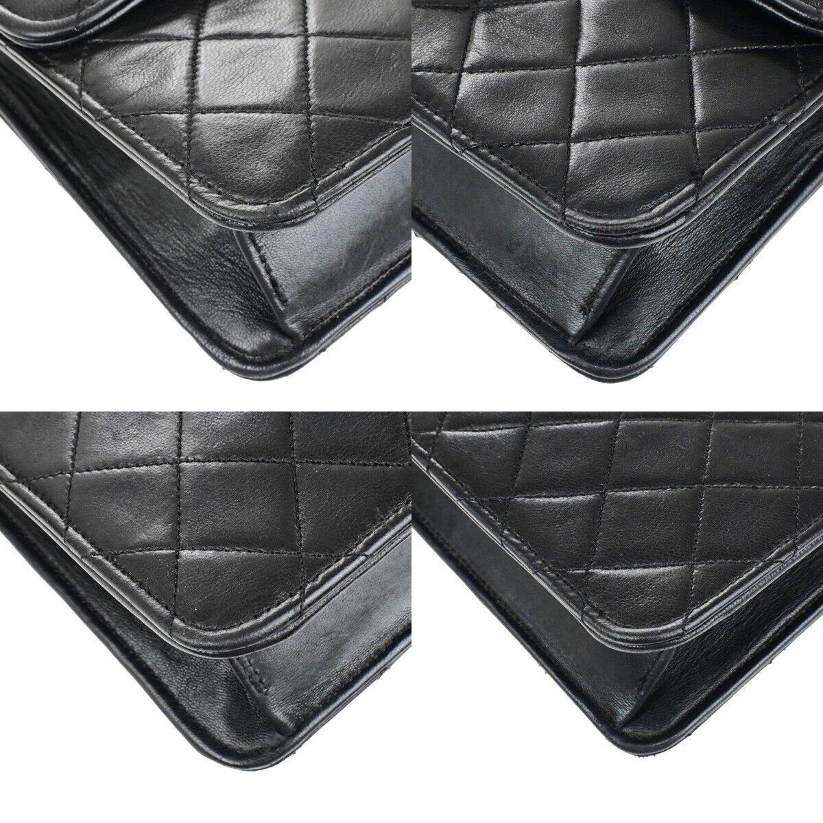 CHANEL CC Logo Matelasse Chain Shoulder Bag Leather Black GHW 41RK820