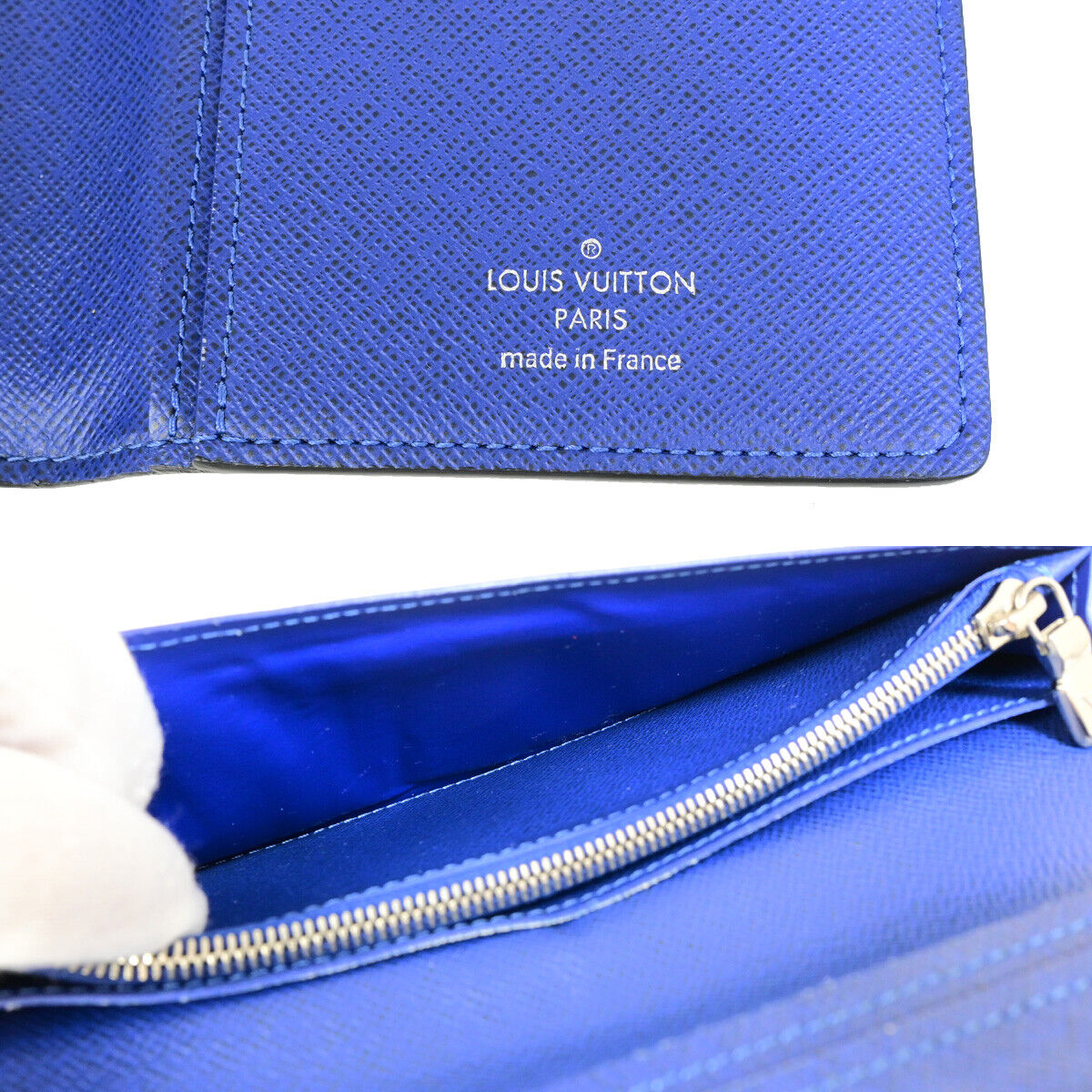 LOUIS VUITTON Portefeuille Brazza Bifold Wallet Taigarama Blue M30297 79YF746