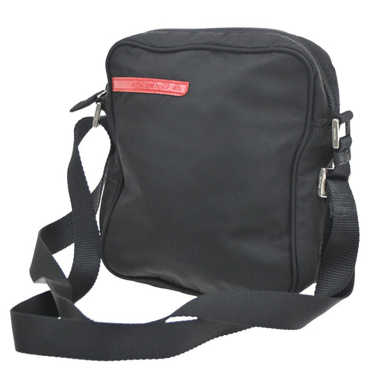PRADA Sports  Logo Mini Shoulder Bag Cross body  Nylon Black Italy 07MA009