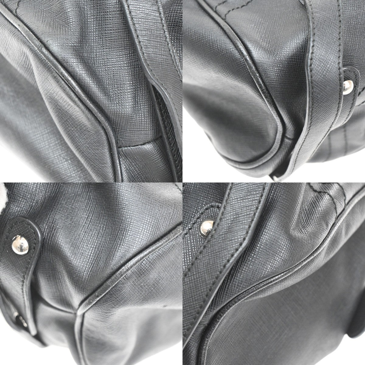 SALVATORE FERRAGAMO Gancini Shoulder Hand bag Leather Black Italy SHW 02TA394