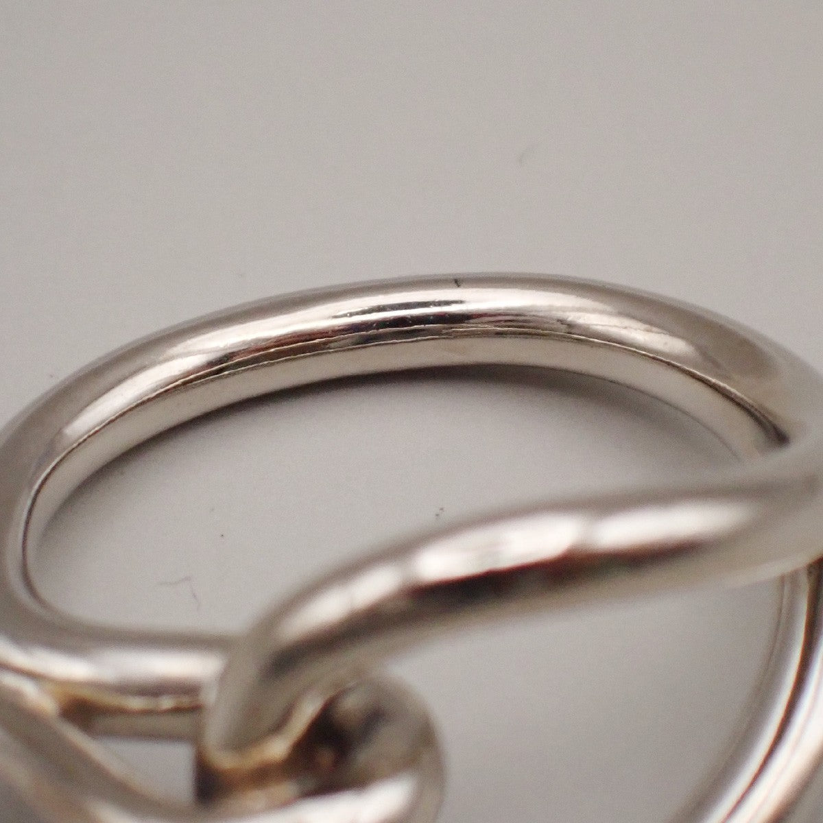 HERMES Logo Jumbo Scarf Ring Silver Accessories 05MA471