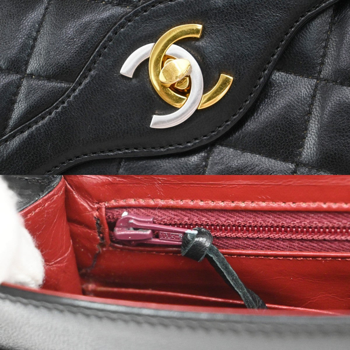 CHANEL PARIS CC Logo Matelasse Chain Mini Shoulder Bag Leather Black 330RF613