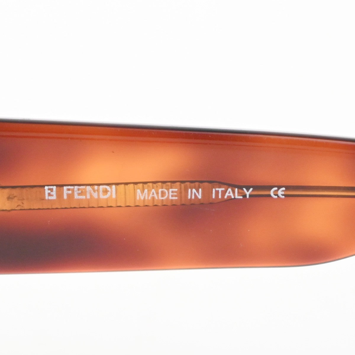 FENDI FF Logos Sunglasses Eye Wear Plastic Metal Brown Italy 7017 07CA893