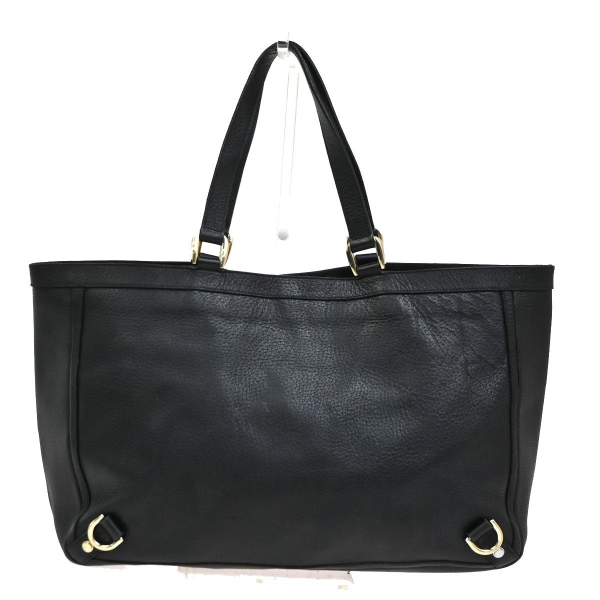 GUCCI GG Pattern Abbey D-ring Shoulder Tote Bag Leather Black Italy GHW 32KC926