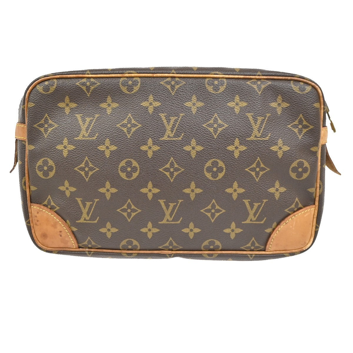 LOUIS VUITTON Compiegne 28 Clutch Bag Monogram Leather Brown GHW M51845 69CB013