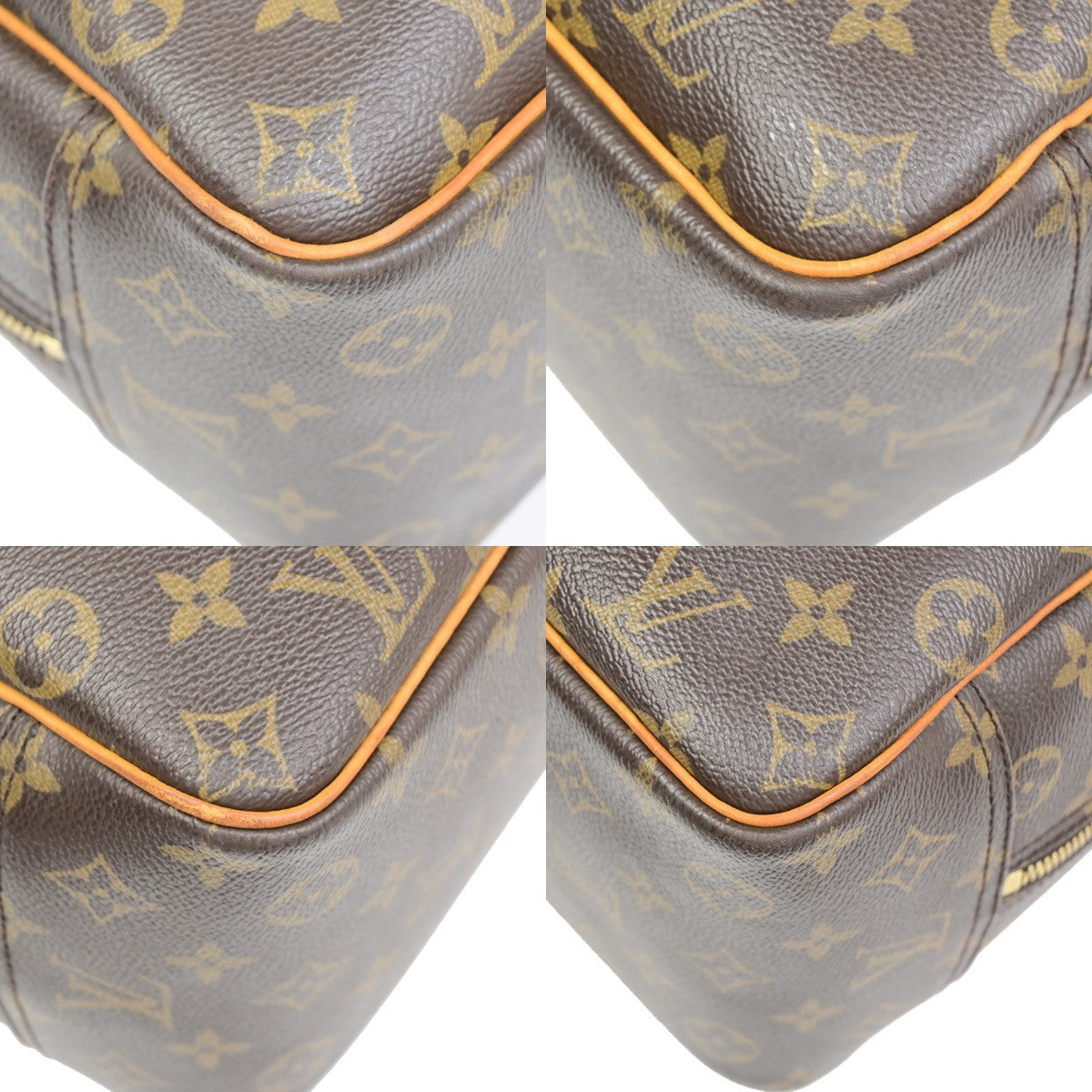 LOUIS VUITTON LV Logo Deauville Hand Bag Monogram Leather Brown M47270 86PA135