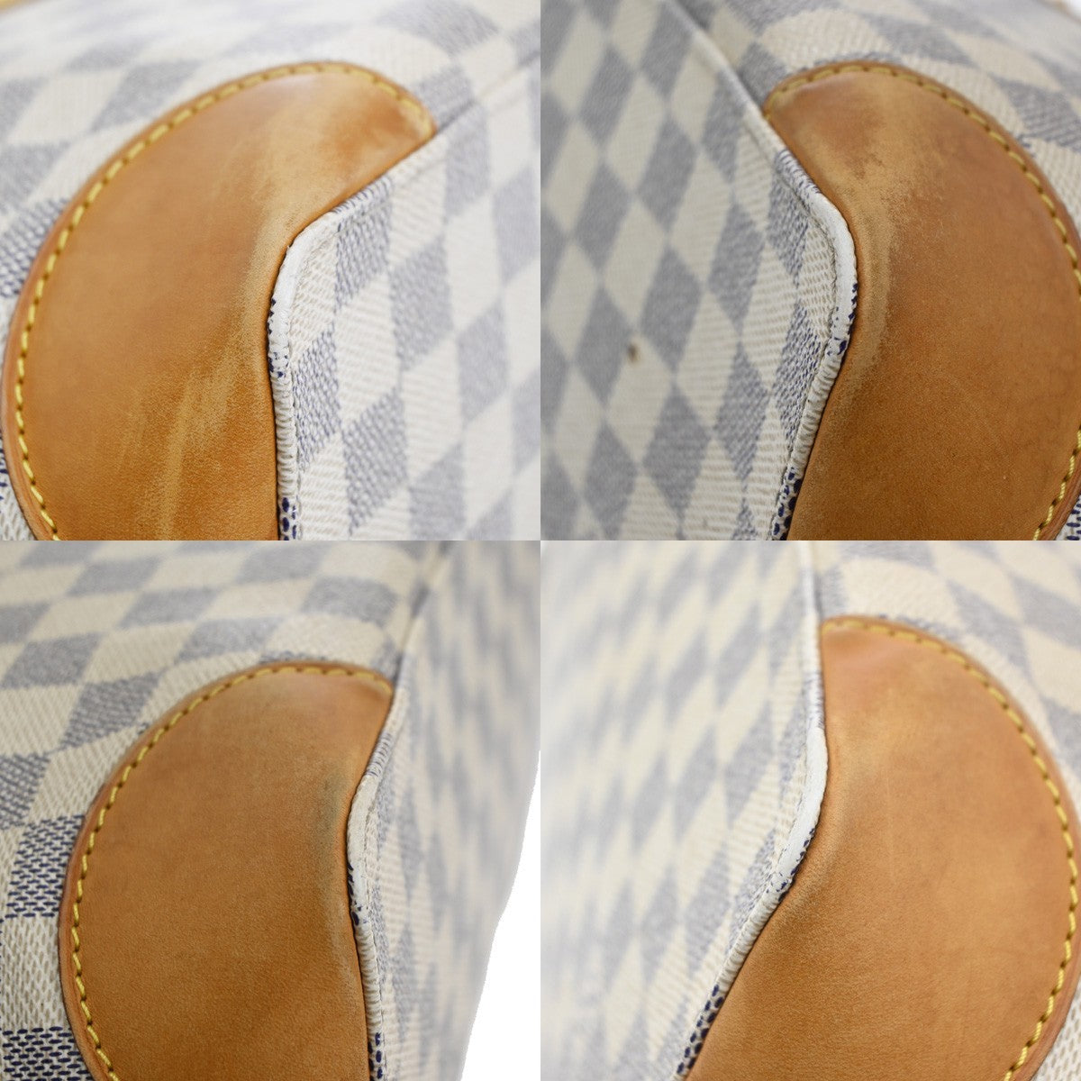 LOUIS VUITTON Hampstead PM Shoulder Bag Damier Azur Leather White N51207 75AA082