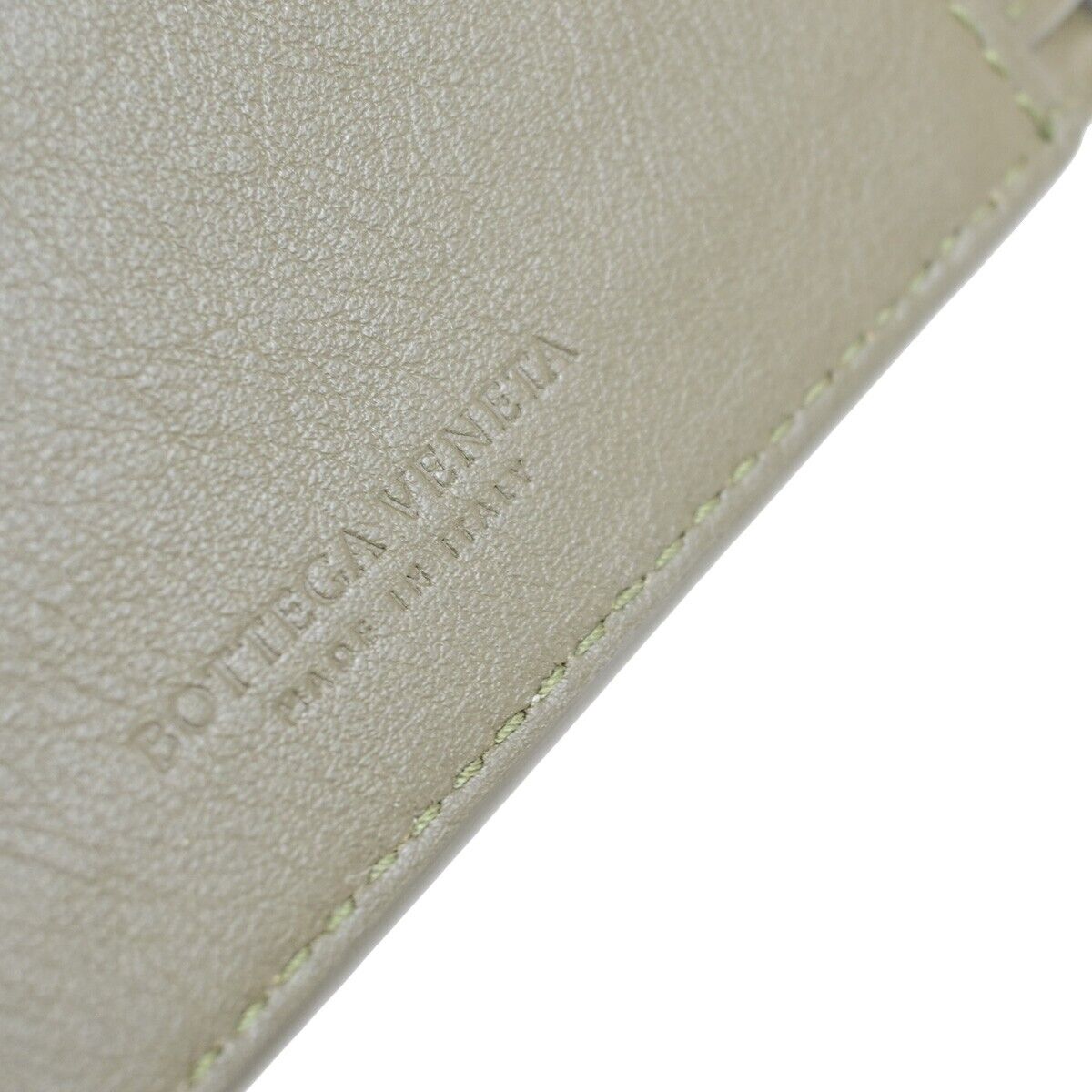 BOTTEGA VENETA Logo Bifold Compact Wallet Leather Khaki Green Italy 36FB223