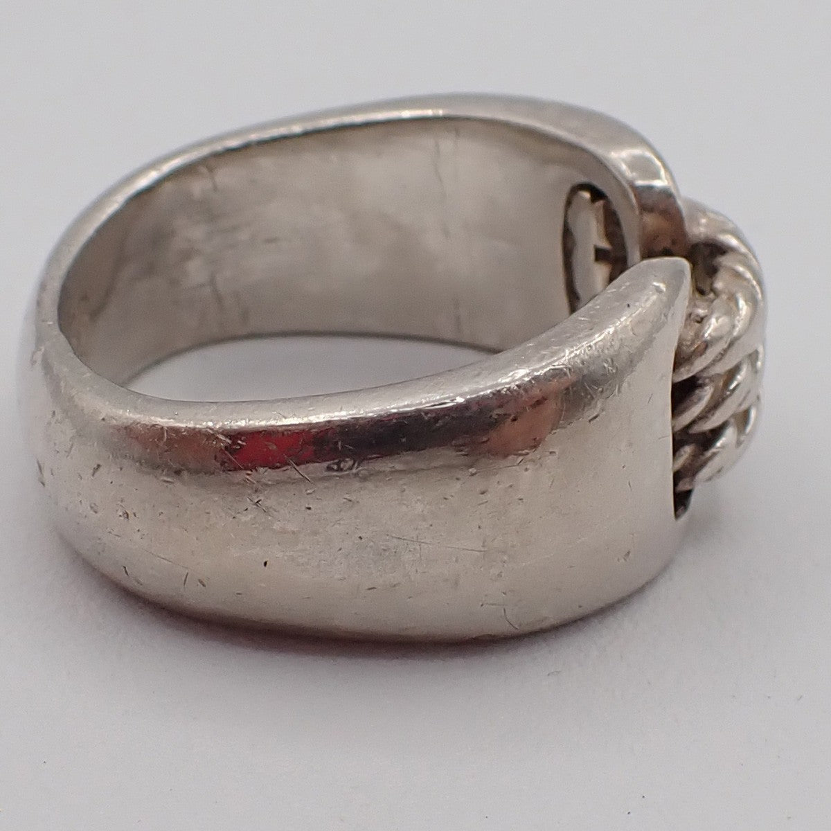 HERMES Logo Suroit Ring Size 53 Silver Accessory 71RF776