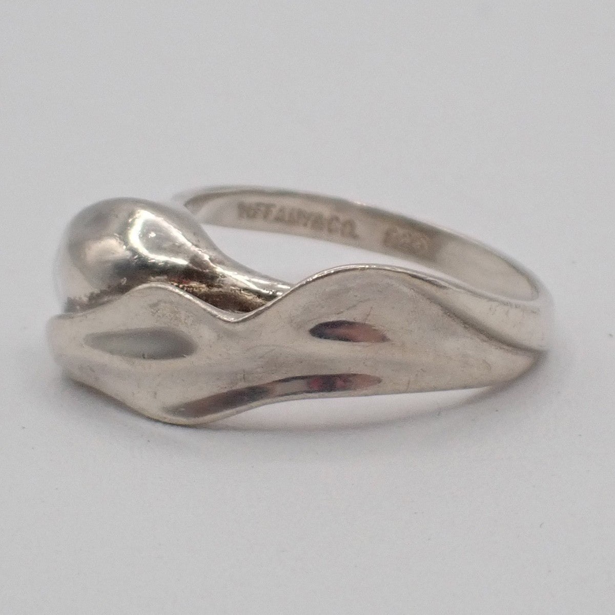 Tiffany & Co. Logo Tulip Ring Sterling Silver 925 US Size 4.0-4.5 01KC079