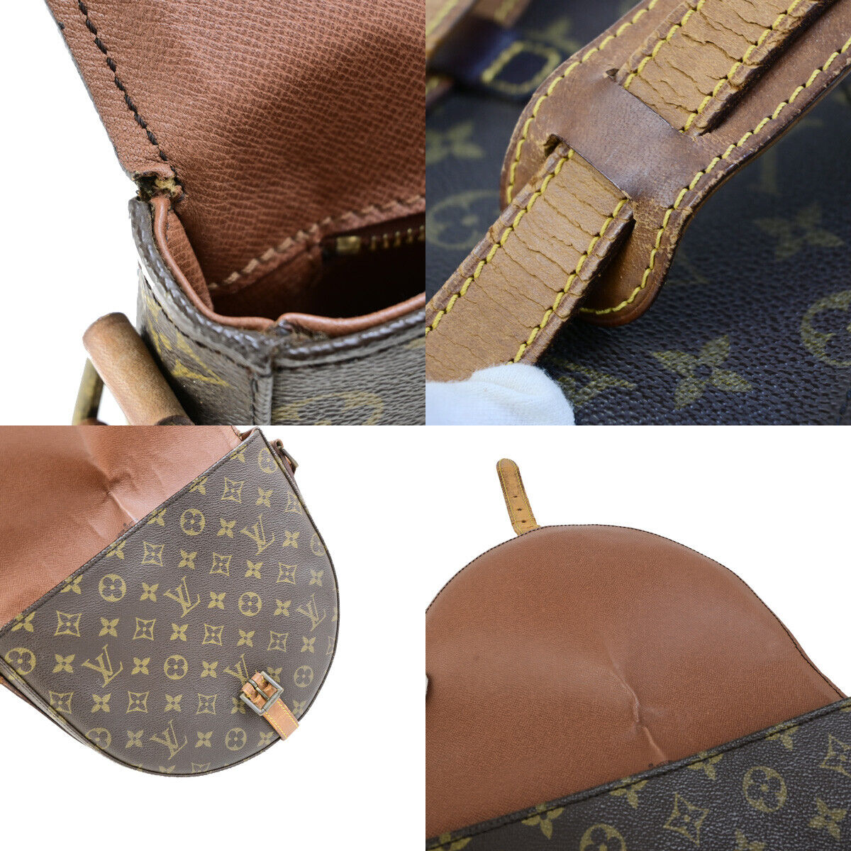 LOUIS VUITTON Chantilly GM Shoulder Bag Monogram Leather Brown M51232 62YG540