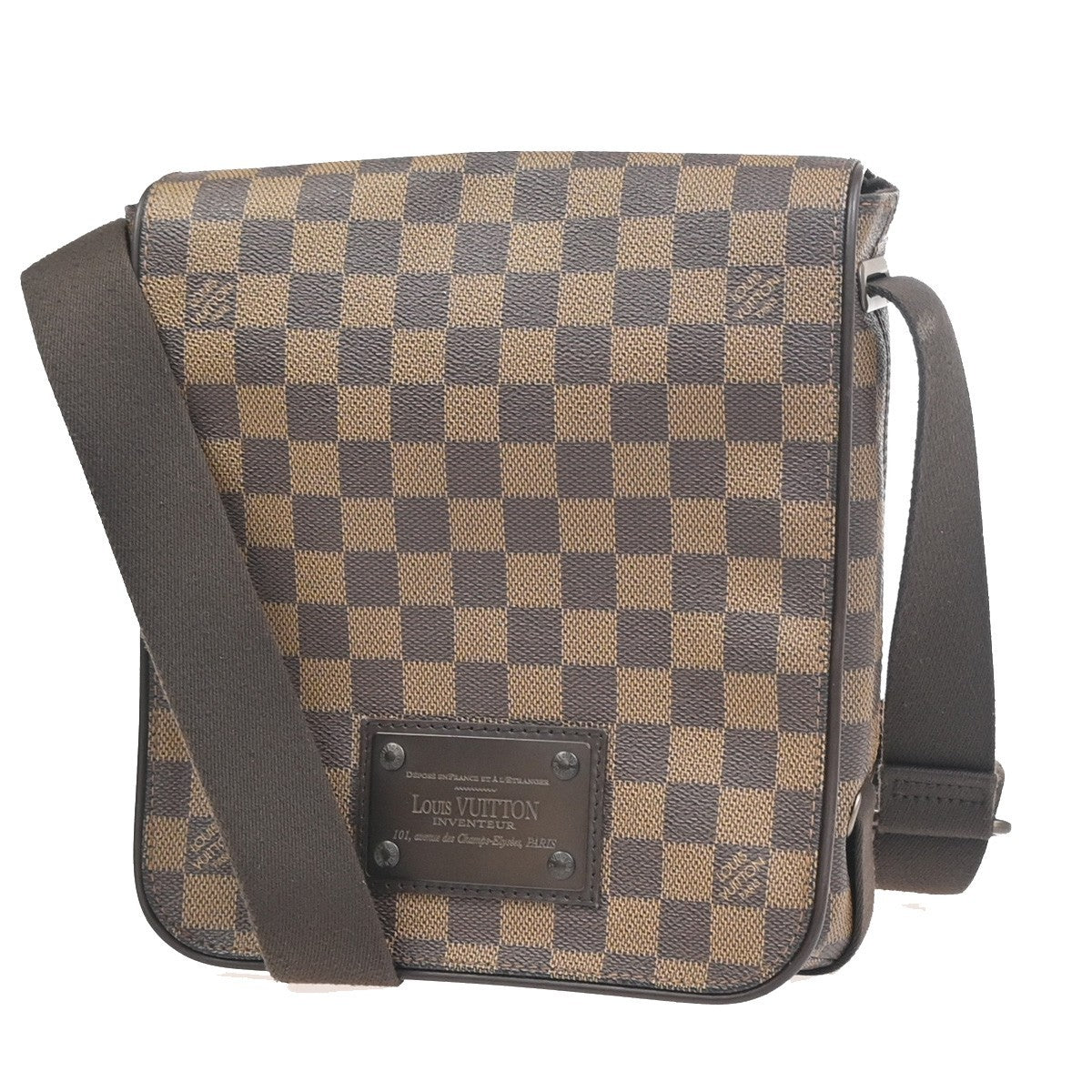LOUIS VUITTON Brooklyn PM Shoulder Bag Damier Ebene Leather Brown N51210 27KC795