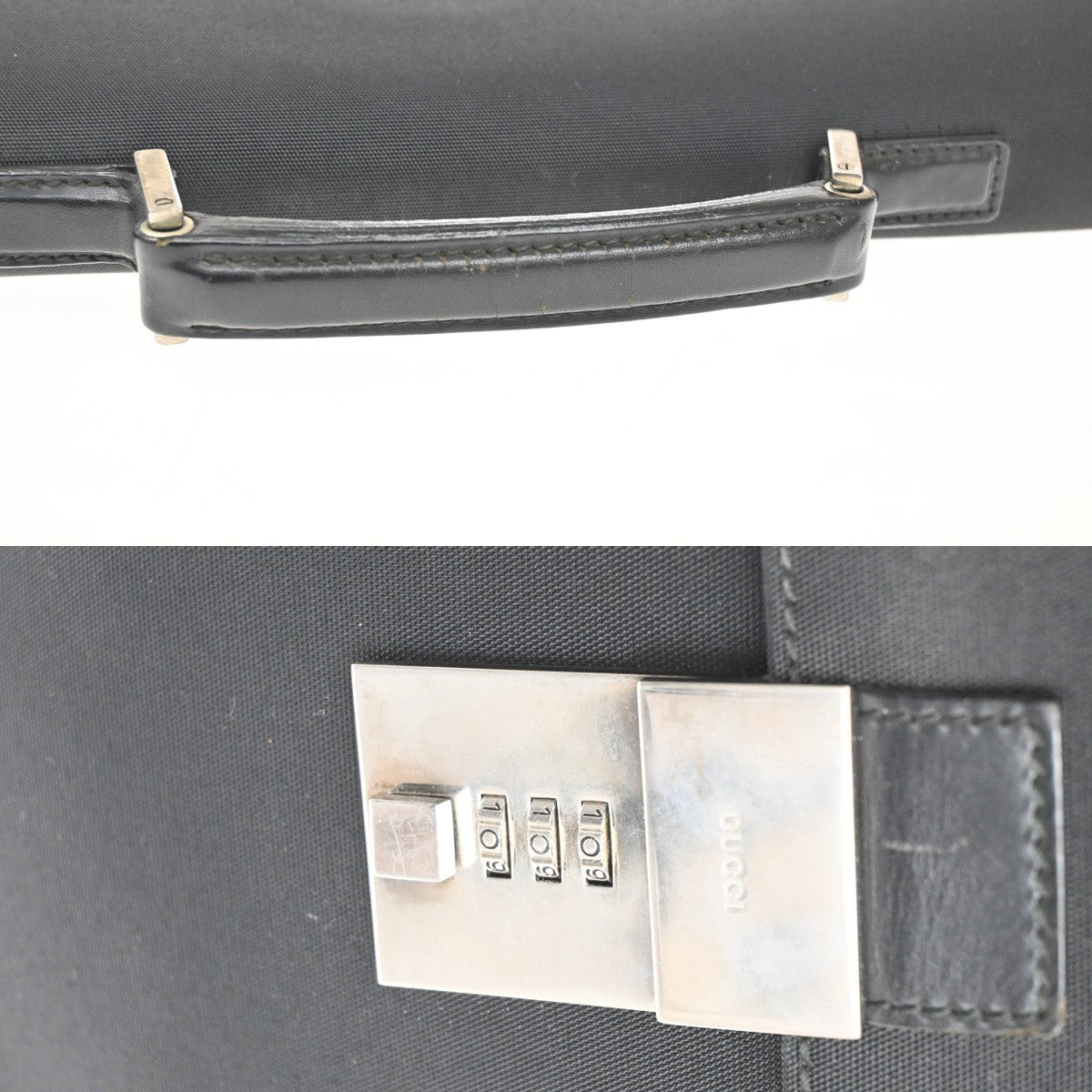 GUCCI LOGO  Top Handle Business Hand Bag Leather Black SHW Italy 09TA421