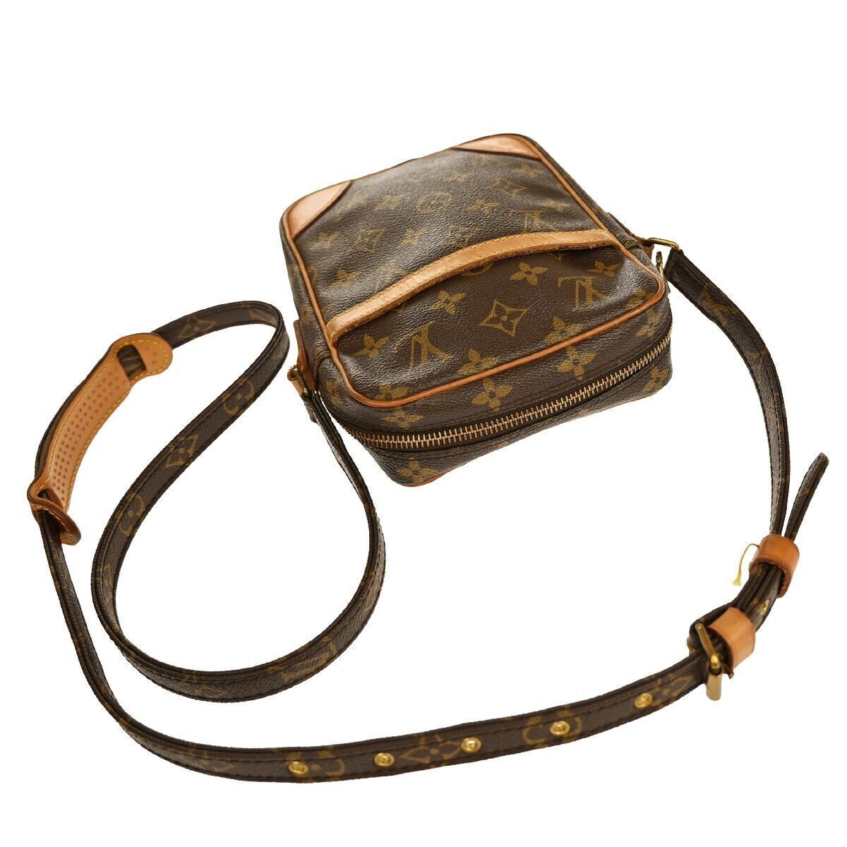 LOUIS VUITTON Danube Shoulder Bag Monogram Leather Brown France M45266 31GA141