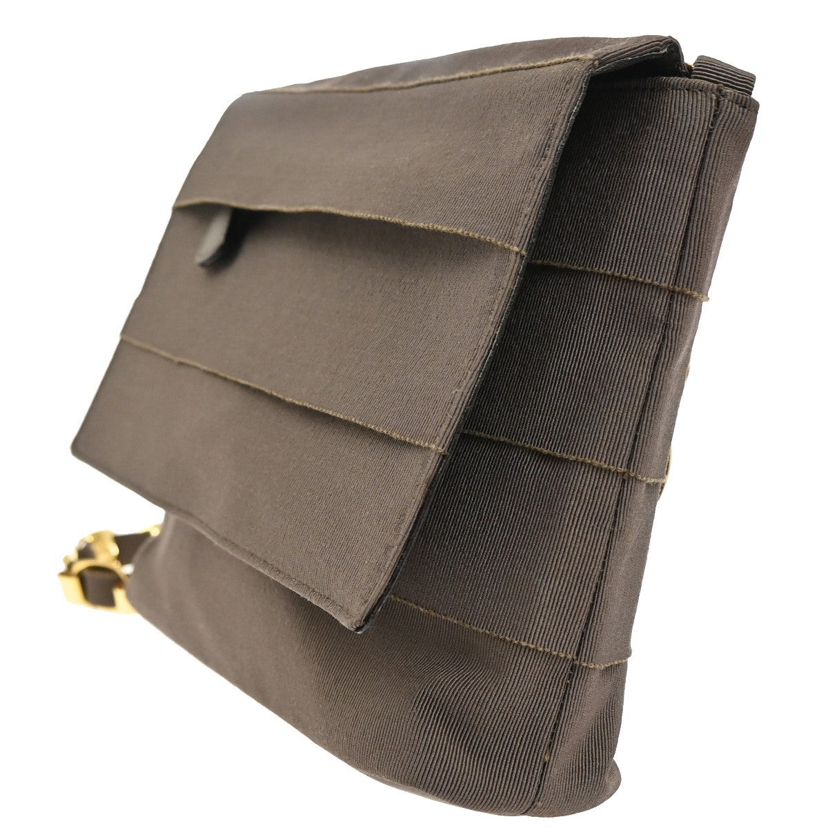 SALVATORE FERRAGAMO Vara Shoulder Bag Canvas Leather Brown GHW Italy 61ZA012