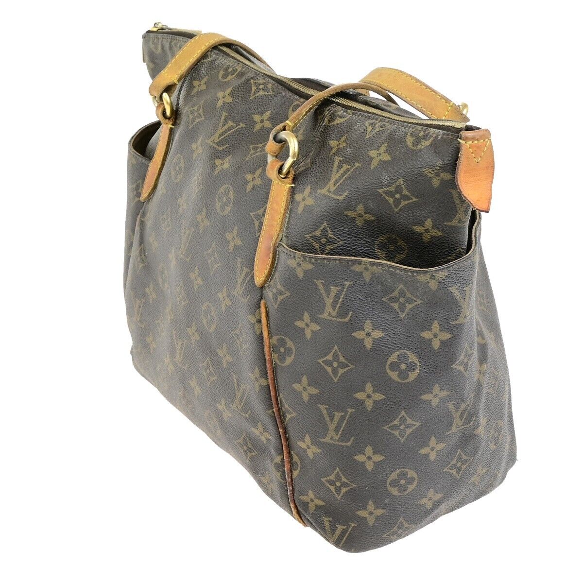 LOUIS VUITTON Logo Totally MM Shoulder Bag Monogram Leather Brown M56689 67FB424