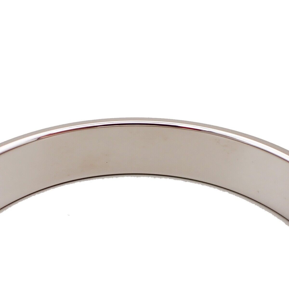 HERMES Logo Bangle Bracelet #S Exotic Leather Blue Silver 32KA475