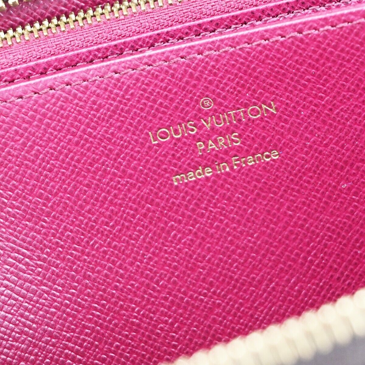 LOUIS VUITTON Zippy Long Wallet Monogram Leather Brown Fuchsia M41895 84EB839