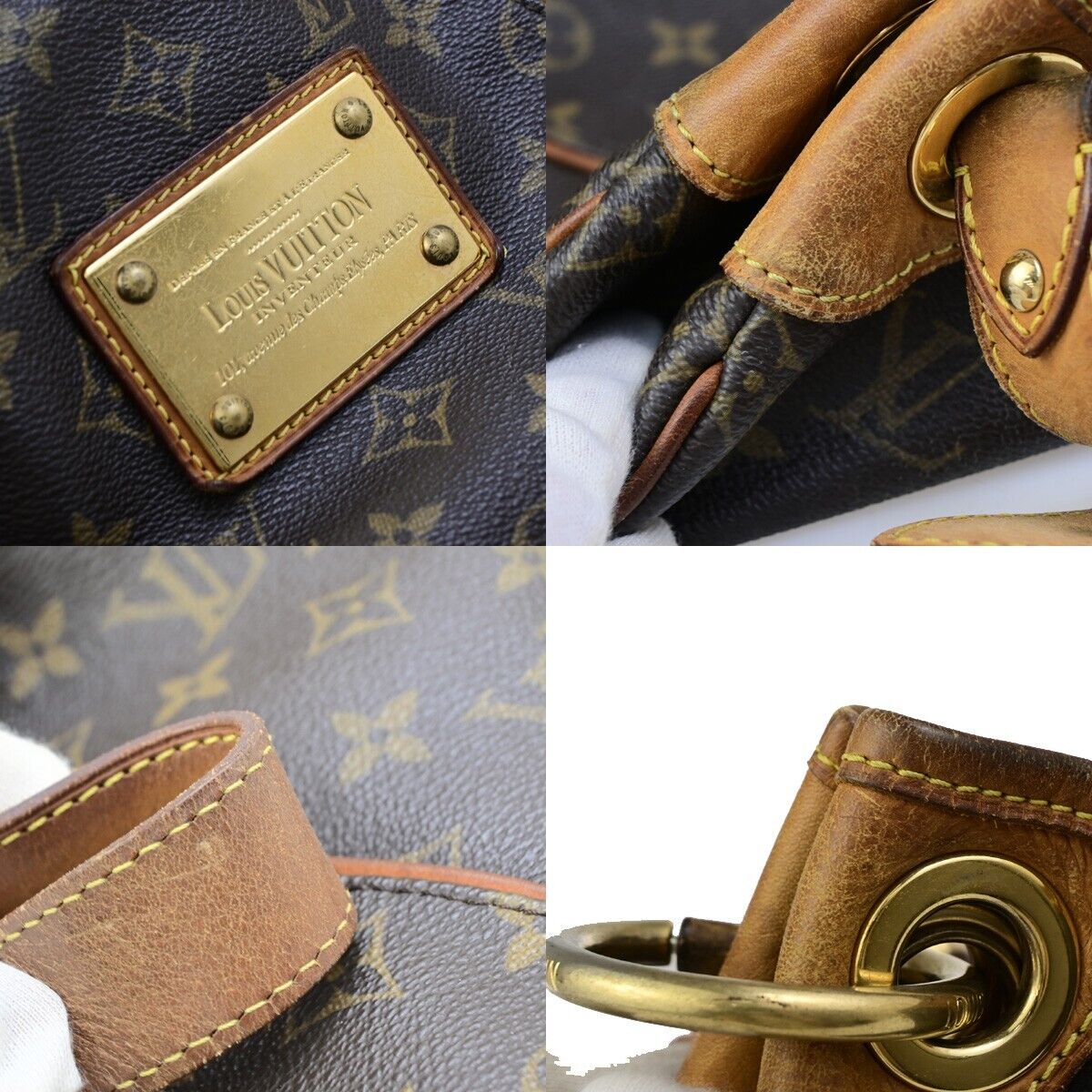 LOUIS VUITTON Galliera PM Shoulder Bag Monogram Leather Brown GD M56382 73ED049