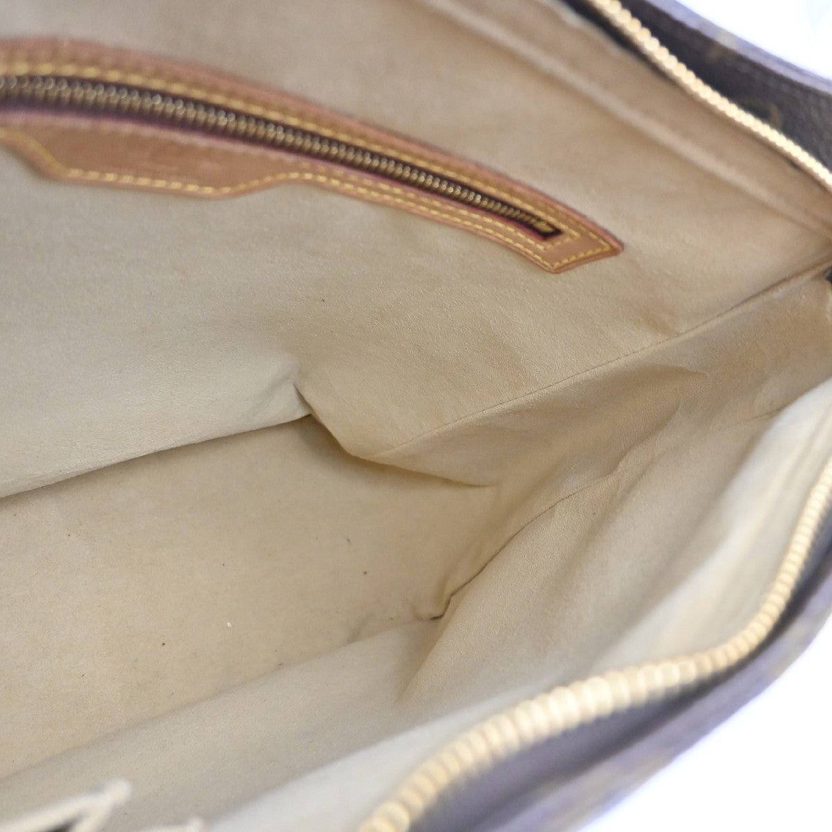 LOUIS VUITTON Logo Looping GM Shoulder Bag Monogram Leather Brown M51145 13KC475