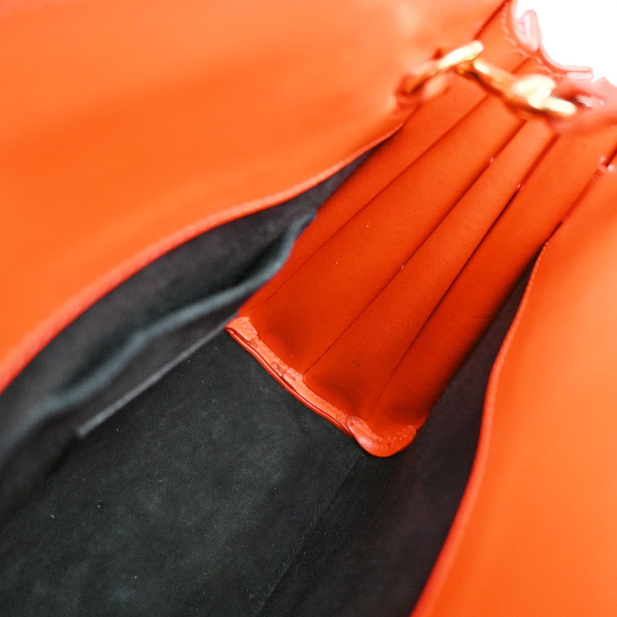 SAINT LAURENT 2 Way Sac de Jour Shoulder Hand Bag Leather Neon Red Italy 10EG144