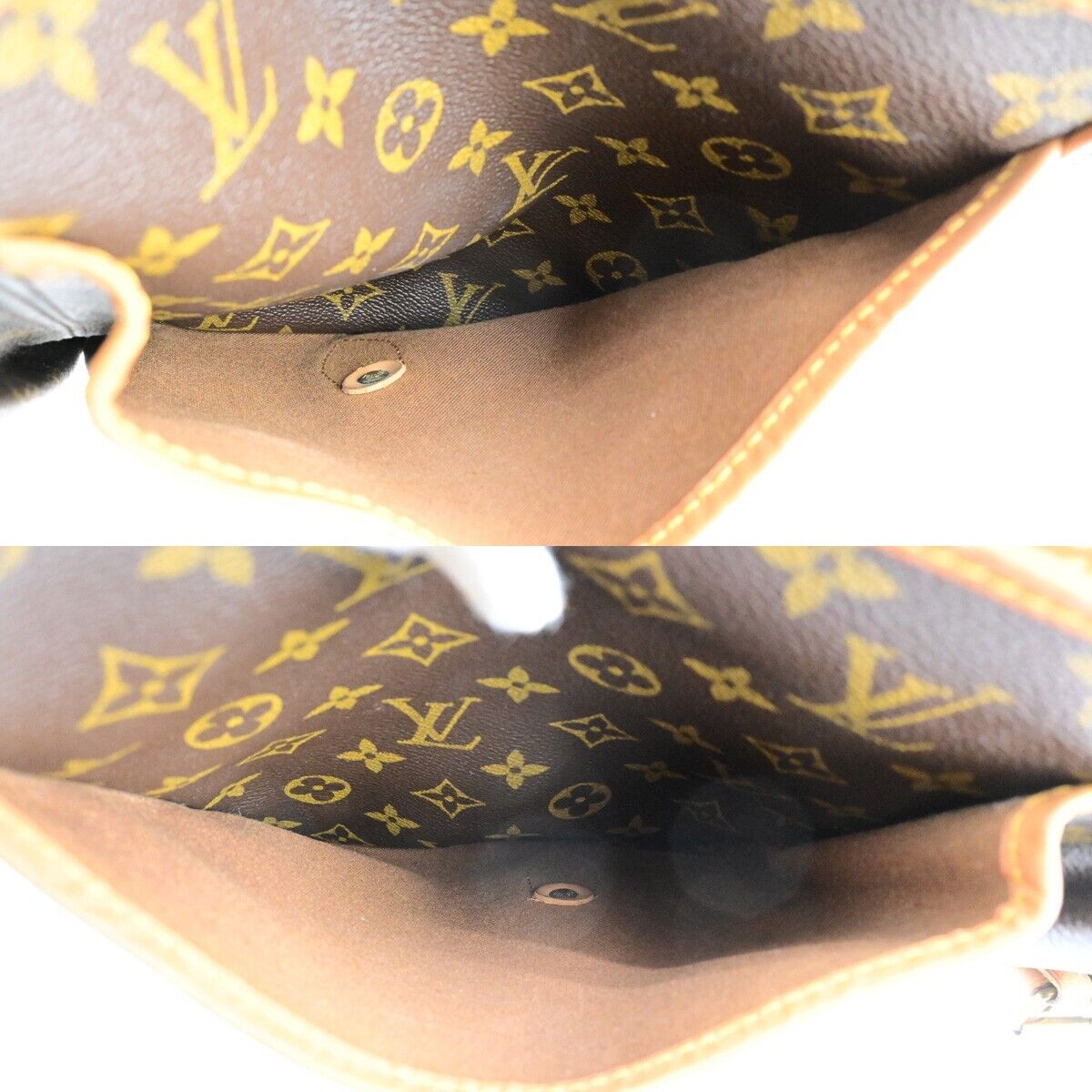 LOUIS VUITTON Gibeciere GM Shoulder Bag Monogram Leather Brown M42246 64SJ591