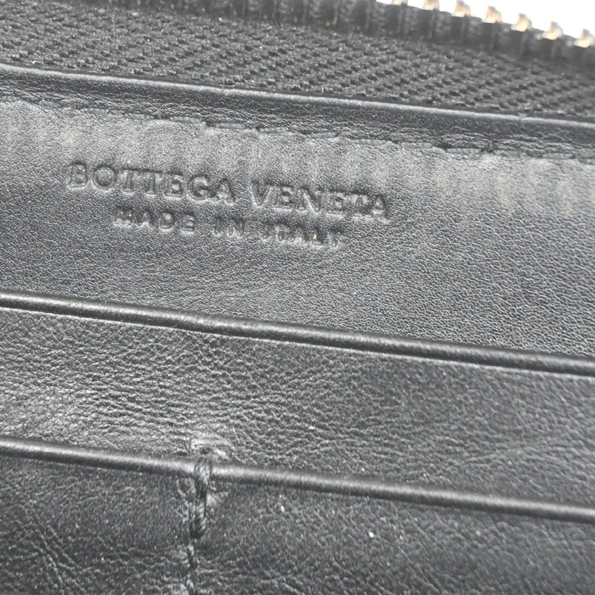 BOTTEGA VENETA Intrecciato Zipper Long Wallet Leather Brown Italy 65KD095