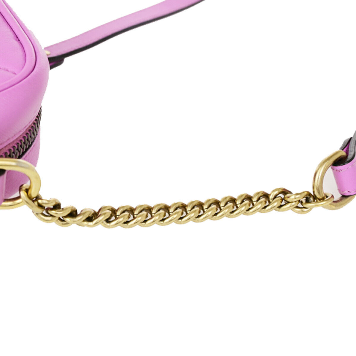 GUCCI GG Marmont Mini Quilting Chain Shoulder Bag Leather Pink GHW 21YG468