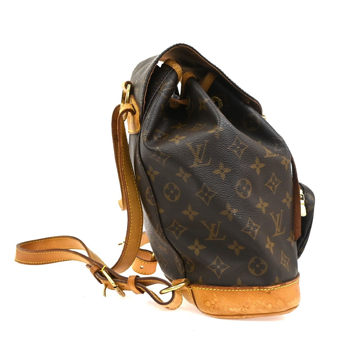 LOUIS VUITTON Montsouris MM Backpack Bag Monogram Leather Brown M51136 72CA841