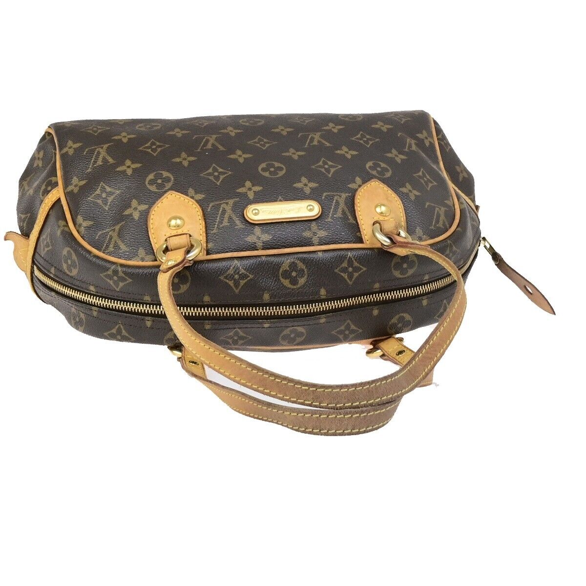 LOUIS VUITTON Montorgueil PM Shoulder Bag Monogram Leather Brown M95565 32ED377