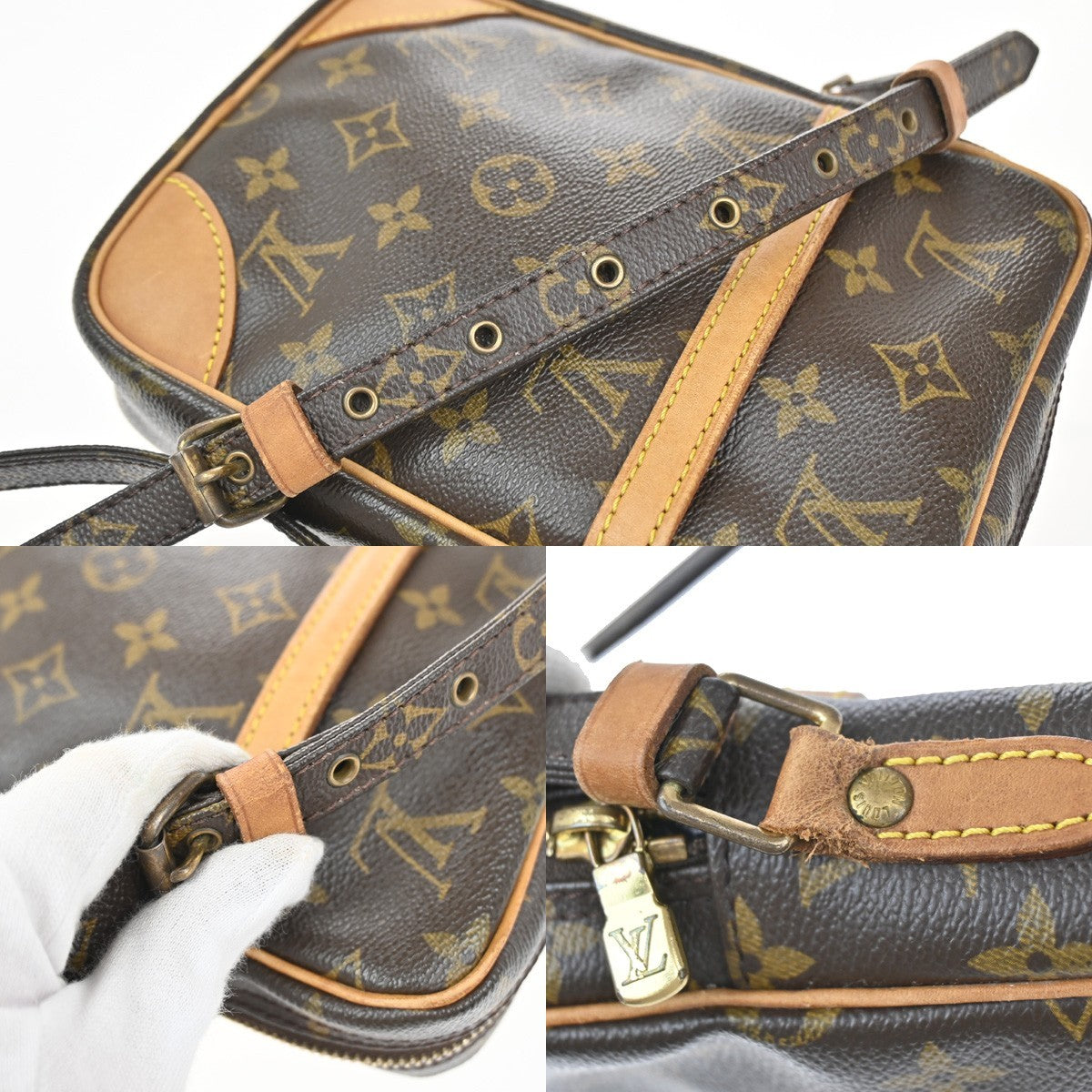 LOUIS VUITTON Danube Shoulder Bag Monogram Leather Brown France M45266 30CA204