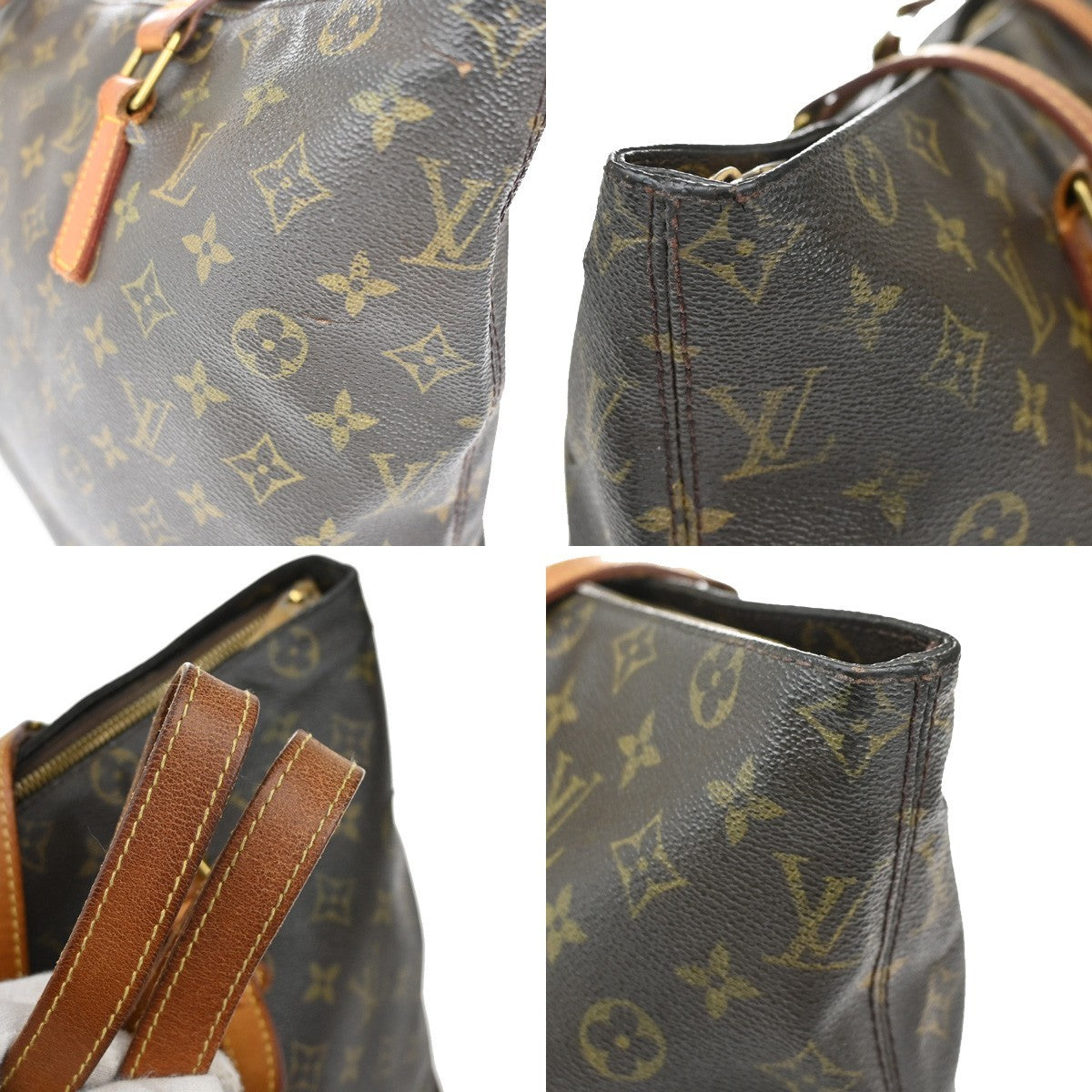 LOUIS VUITTON Cabas Mezzo Shoulder Bag Monogram Leather Brown M51151 35KB563