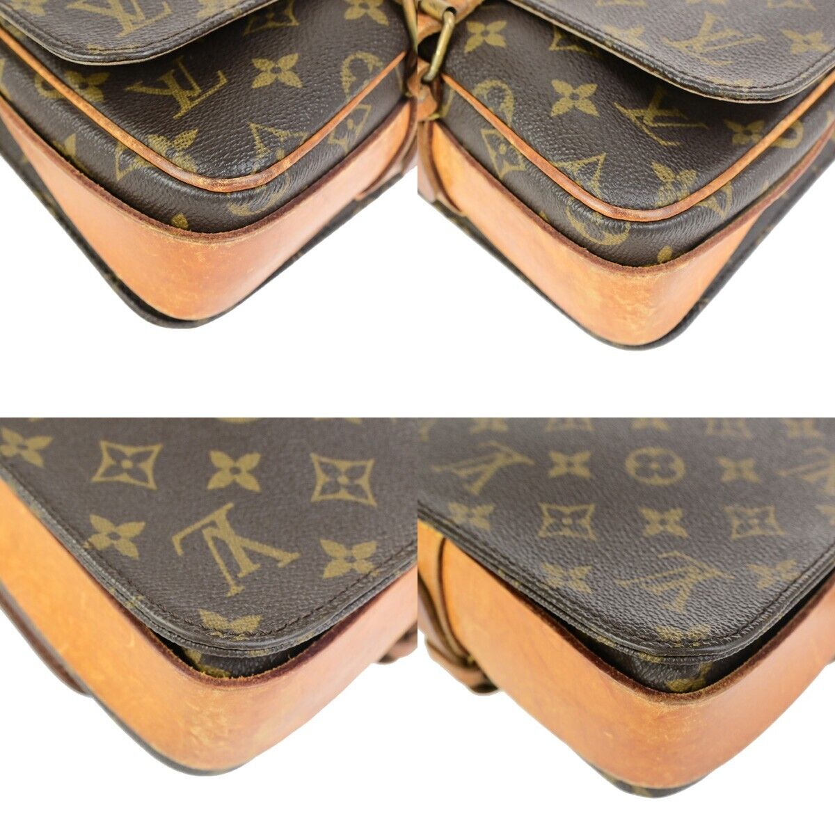 LOUIS VUITTON Cartouchiere MM Shoulder Bag Monogram Leather Brown M51253 30FB216