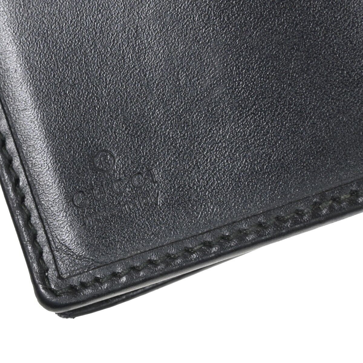 GUCCI Logo GG Pattern Tiger Bifold Wallet Purse Supreme Leather Black 09YD729
