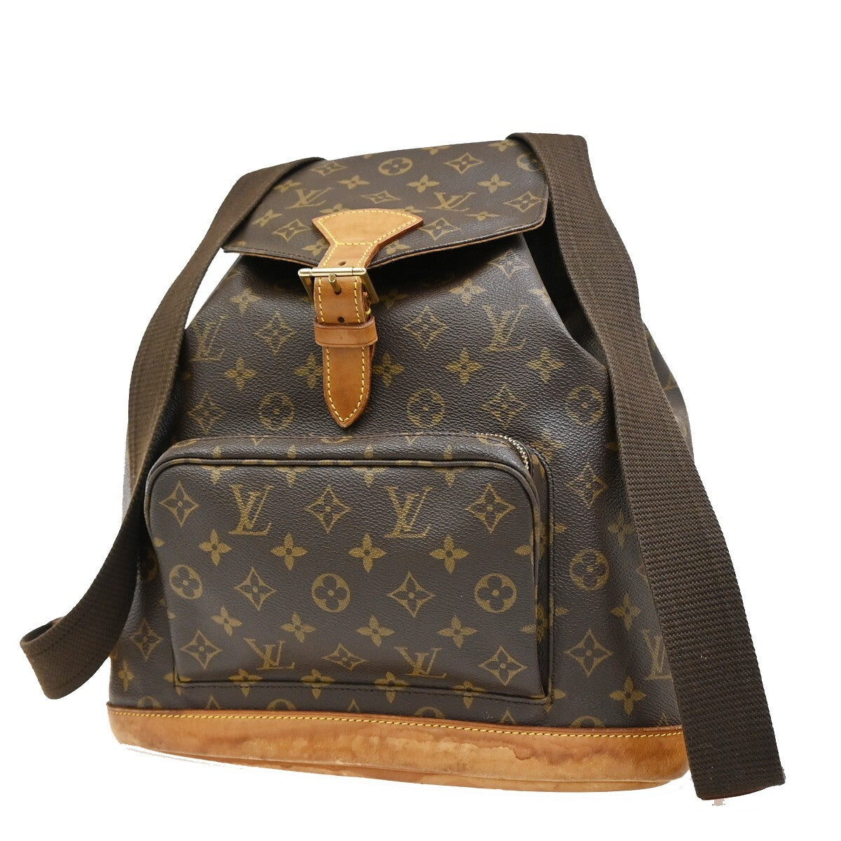 LOUIS VUITTON Montsouris GM Backpack Bag Monogram Leather Brown M51135 14EE287