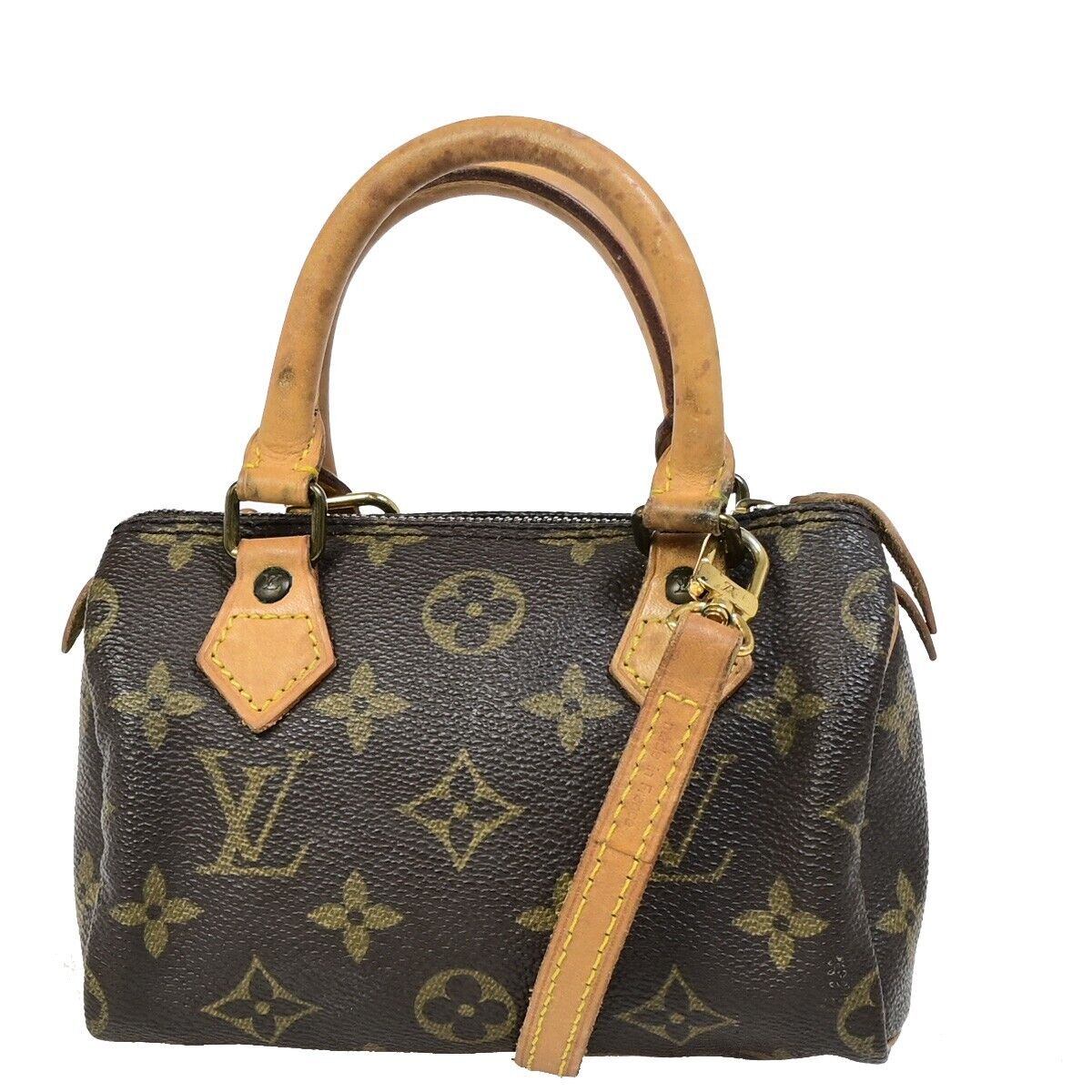 LOUIS VUITTON Mini Speedy 2Way Hand Bag Monogram Leather Brown M41534 11EB585